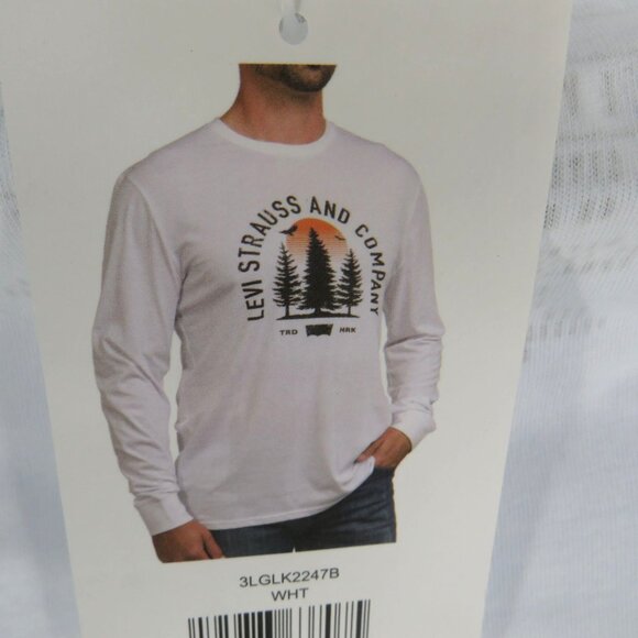 Levis Mens Long Sleeve Graphic Tee Size S White NWT - Picture 5 of 5